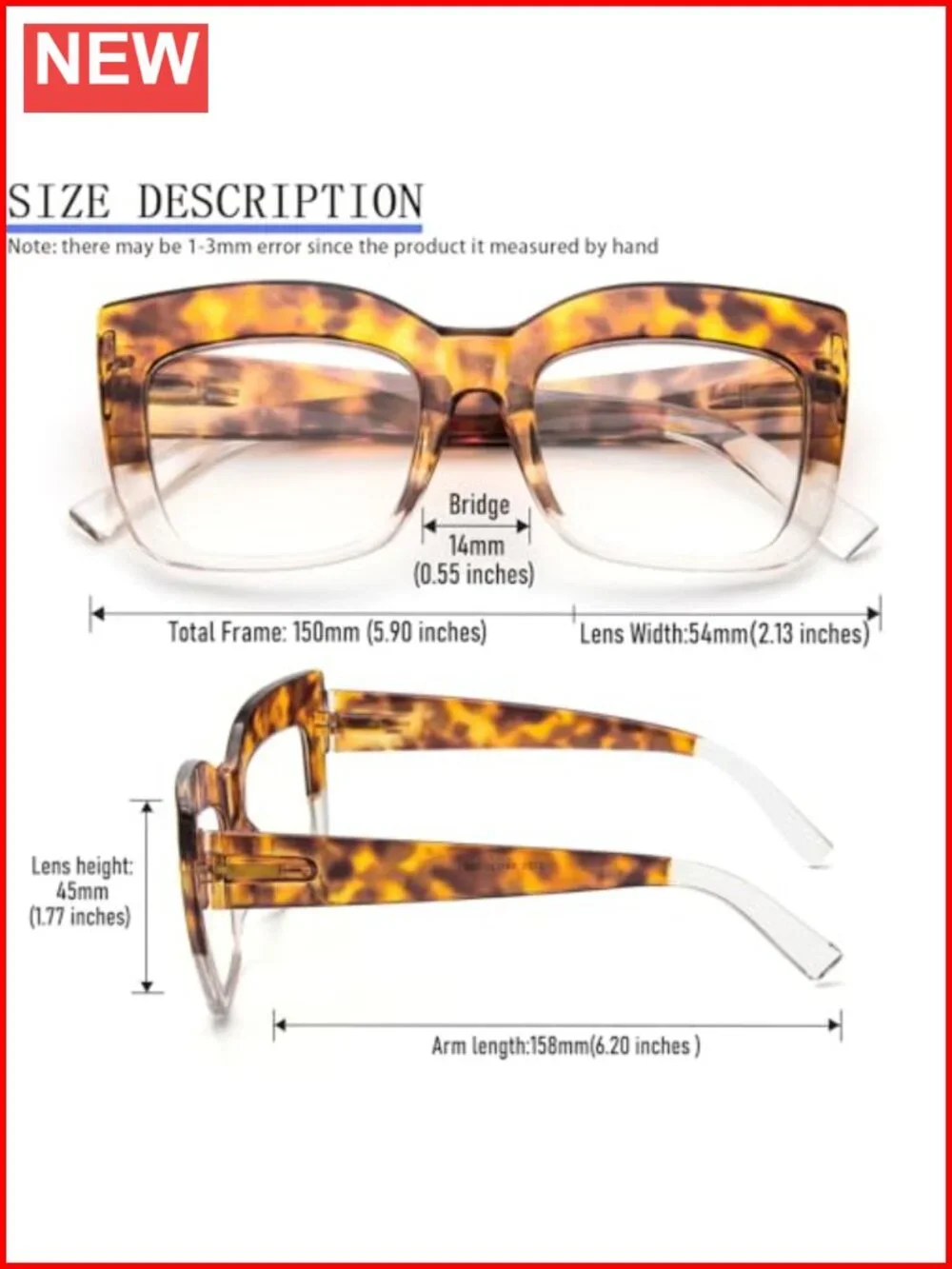 Oversized Reading Glasses for Women Blue Light Blocking 3 Pack Spring Hinge